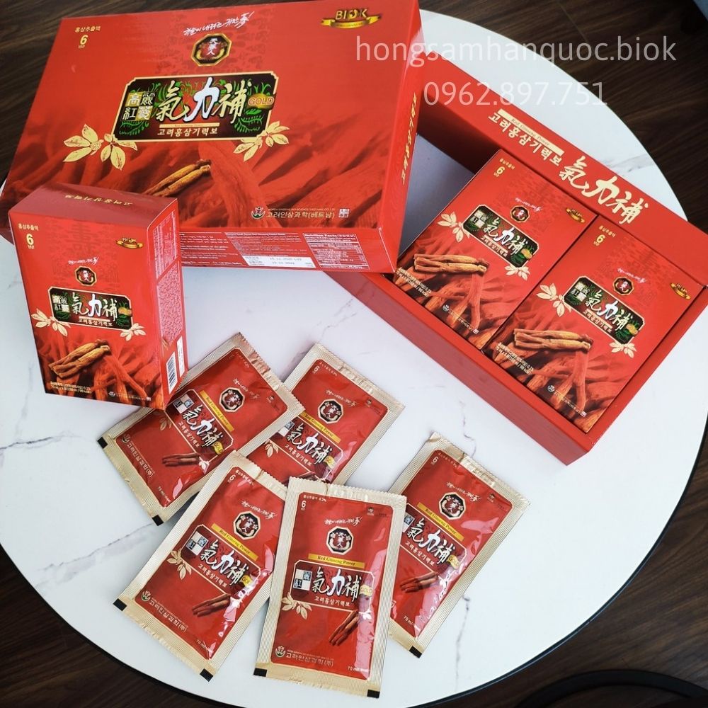 Nước uống hồng sâm Hàn Quốc Korea Red GinSeng Power 70 ml 15 Gói, Chiết xuất hồng sâm 6 năm tuổi, Nước hồng sâm cao cấp