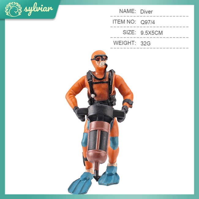 [sylviar] Mô Hình Thợ Lặn Sống Động Như Thật Bằng Nhựa Cứng Cho Nhà Búp Bê Explorer