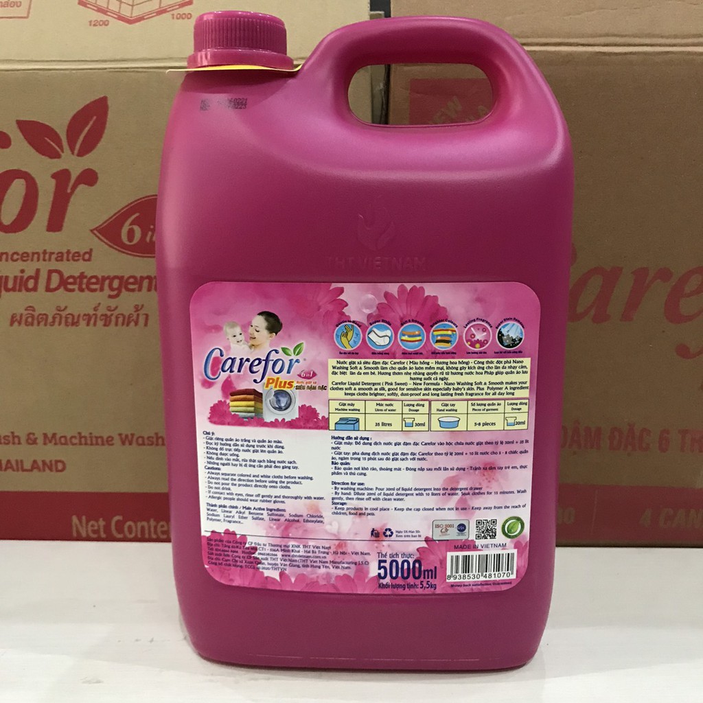 &lt;Có quà tặng&gt; Nước giặt xả đậm đặc Carefor 5000ml công nghệ Thái Lan