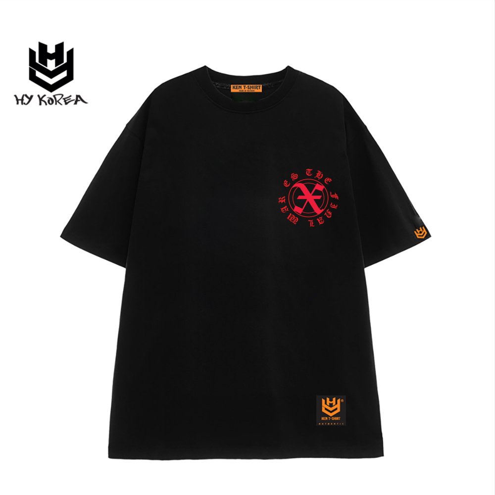 Áo thun unisex tay lỡ Vòng tròn quỷ 740 HY KOREA nam nữ form rộng
