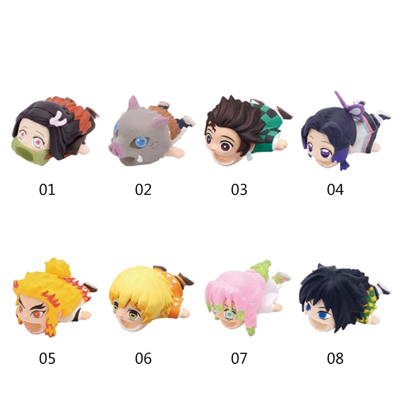Phụ Kiện Bảo Vệ Đầu Dây Cáp Sạc Hình Hoạt Hình demon slayer Dễ Thương Cho iphone