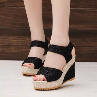 Giày đế xuồng phối ren thanh lịch cho nữ size 36-40