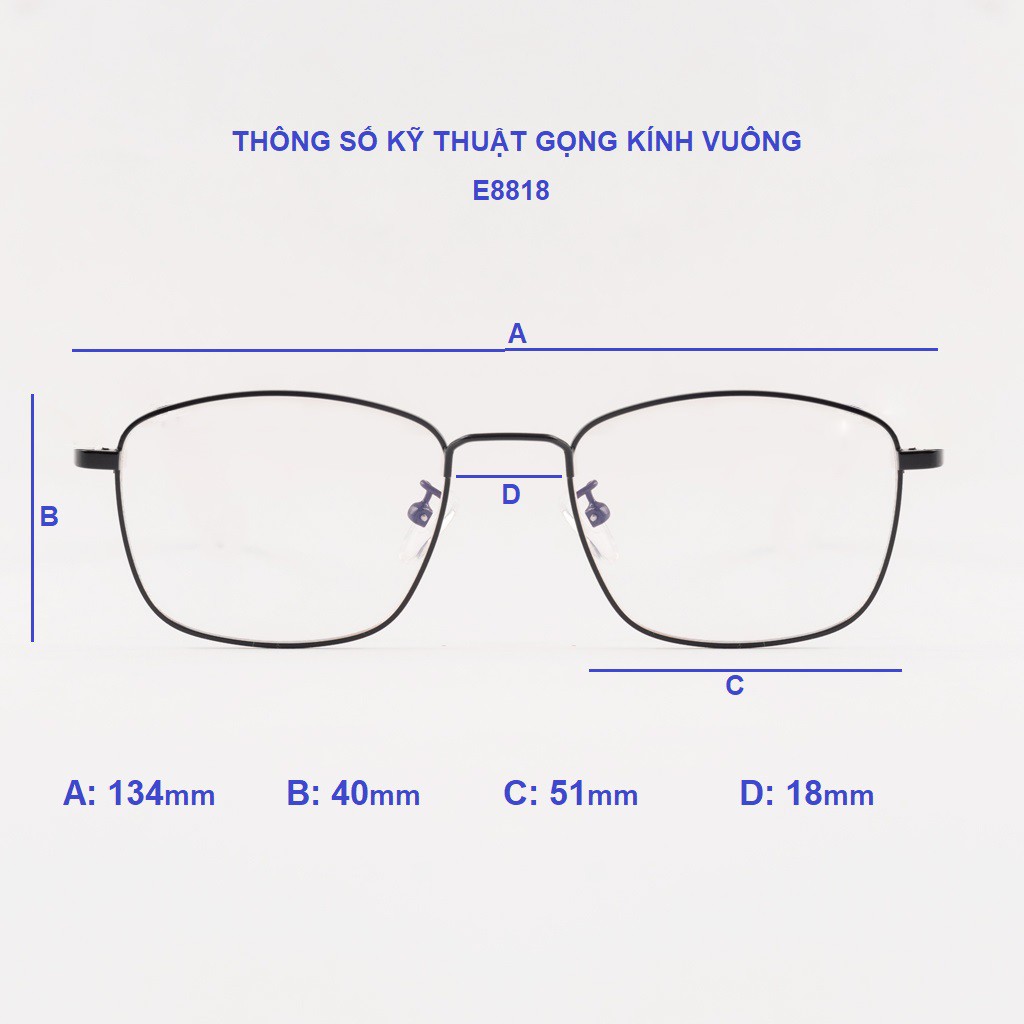 Gọng kính cận vuông chất liệu kim loại bọc nhựa dẻo chống gỉ phụ kiện thời trang nam nữ Elmee nhiều màu | BigBuy360 - bigbuy360.vn