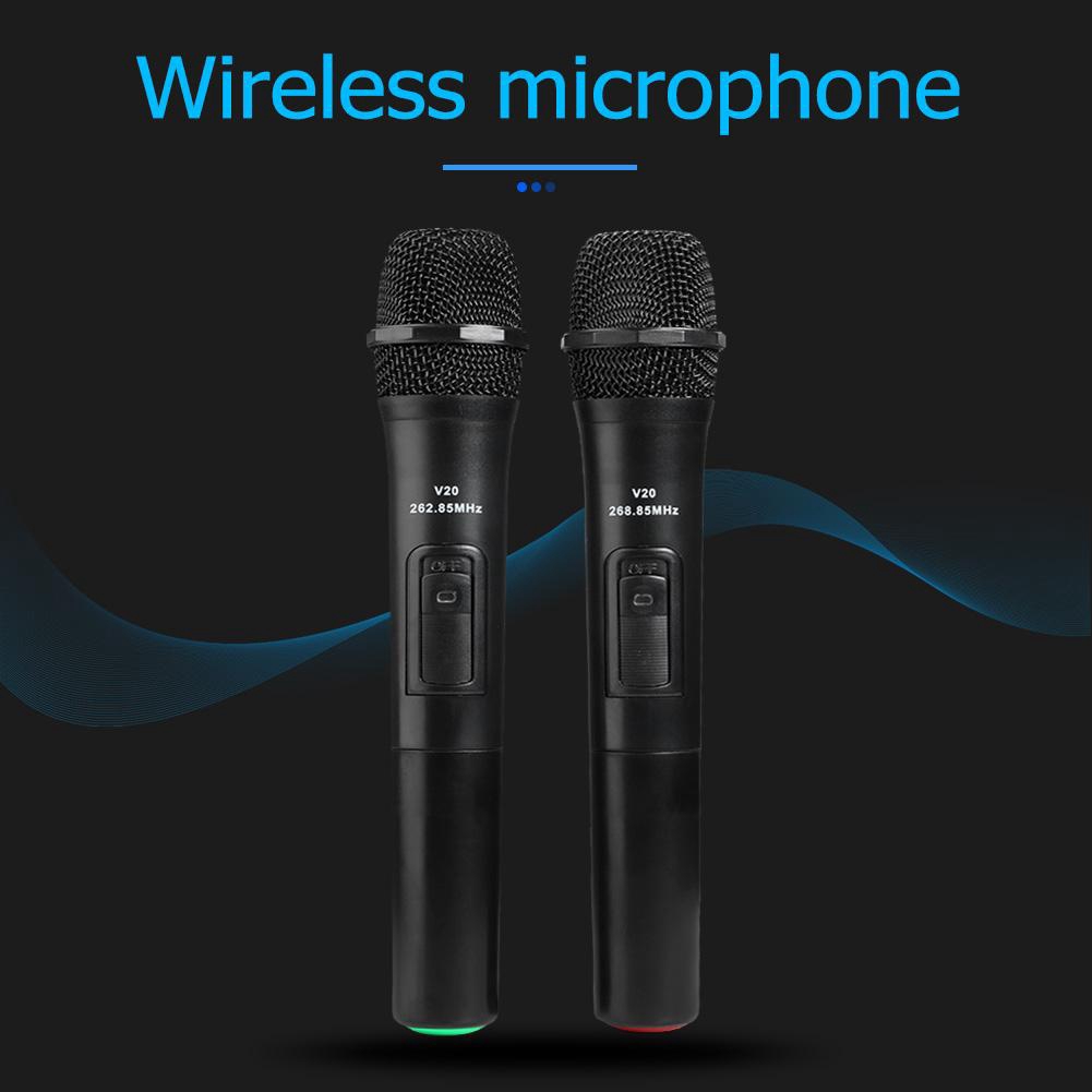 2pcs Smart Wireless Microphones Handheld Mic with USB Receiver for Karaoke