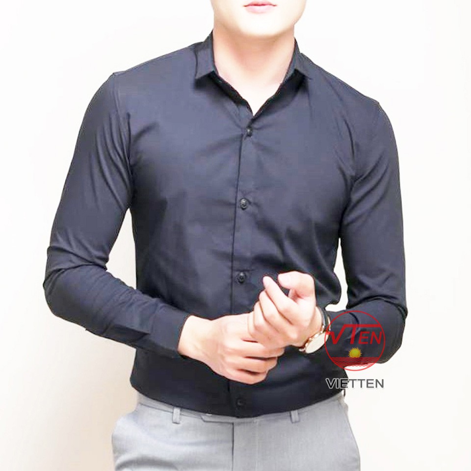 Áo sơ mi nam dài tay dáng ôm cổ bé-SMN-01 | BigBuy360 - bigbuy360.vn