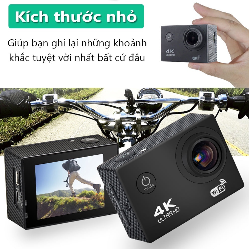 Camera Hành Trình4K Sports Ultra HD DV Chống Nước, Chống Rung. Camera Đi Phượt, Gắn Mũ Bảo Hiểm