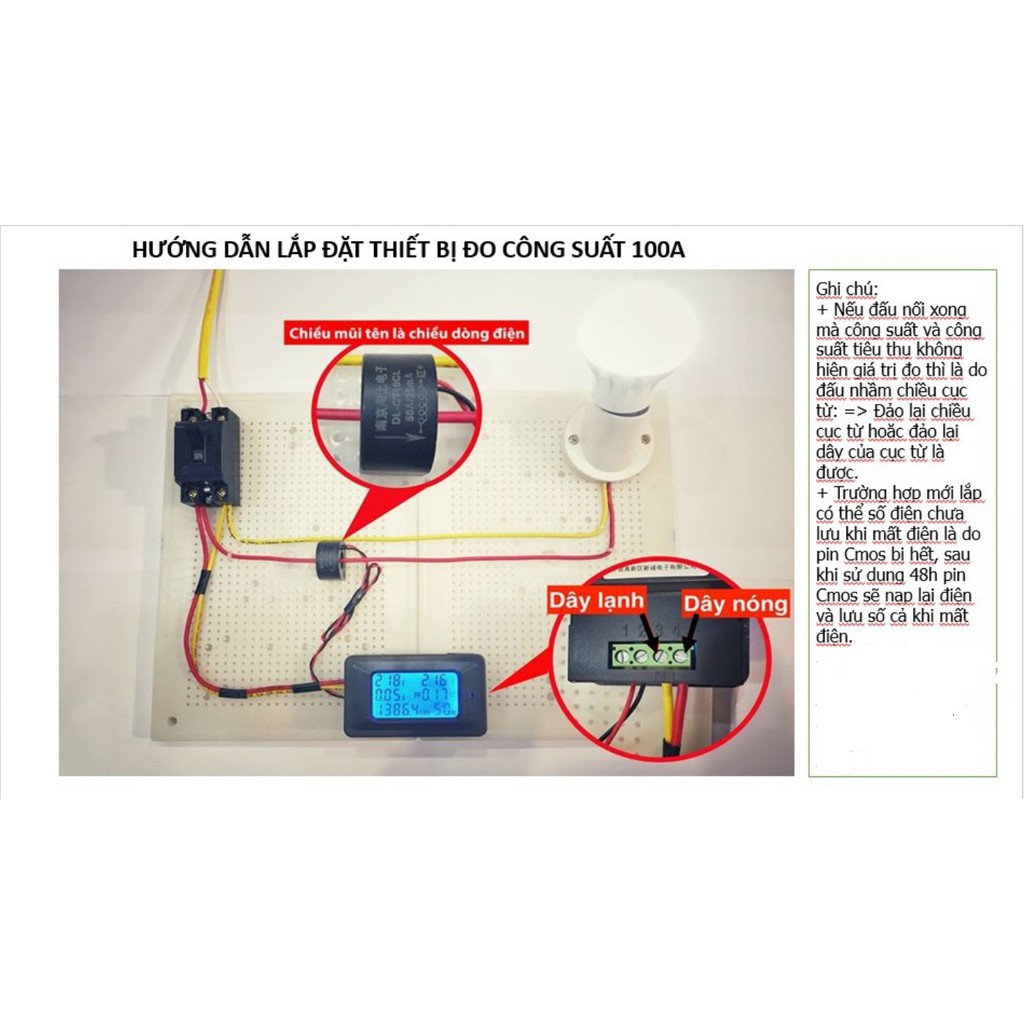 Công Tơ Điện Tử 100A 6 thông số, Đo Công Suất, Điện Áp, Cường Độ Dòng Điện