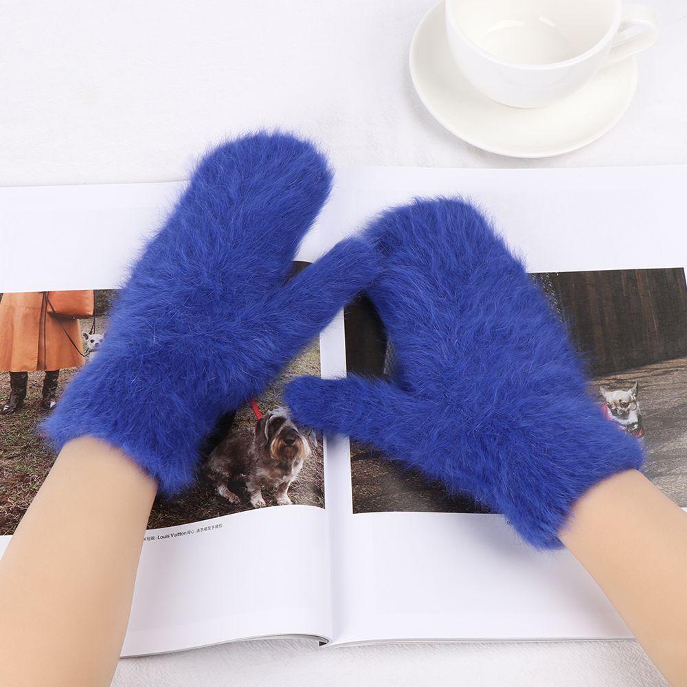 Găng Tay Lông Nhung Mềm Mại Co Giãn Màu Kẹo Ngọt