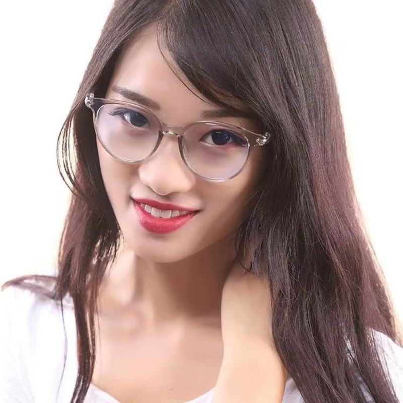 Mắt Kính Gọng Tròn Trong Suốt Chống Ánh Sáng Xanh Thời Trang Phong Cách Hàn Quốc Cho Nam Và Nữ