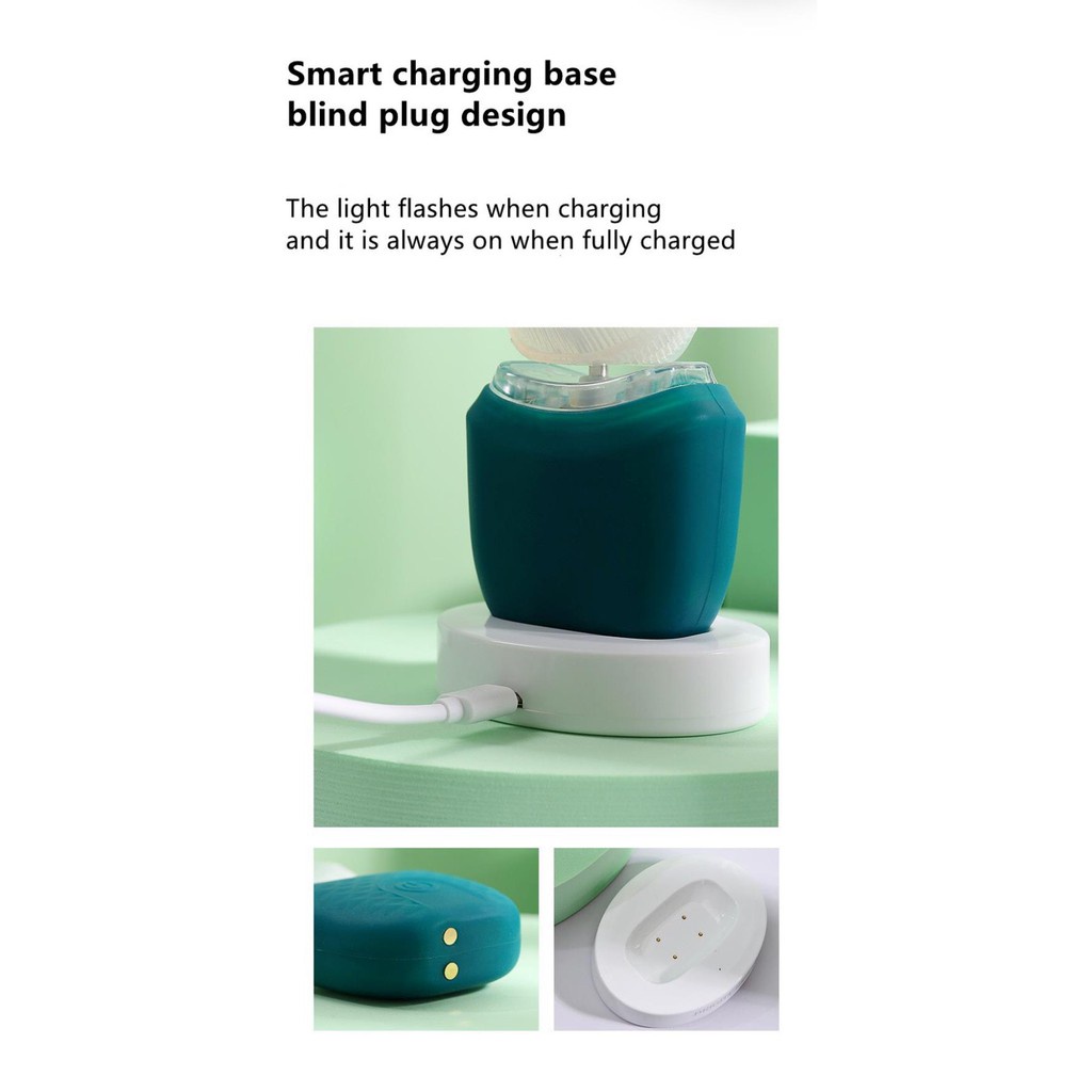 Bàn chải điện chữ U người lớn, đánh răng sạch 360 độ, sạc không dây | SuperMall Trading