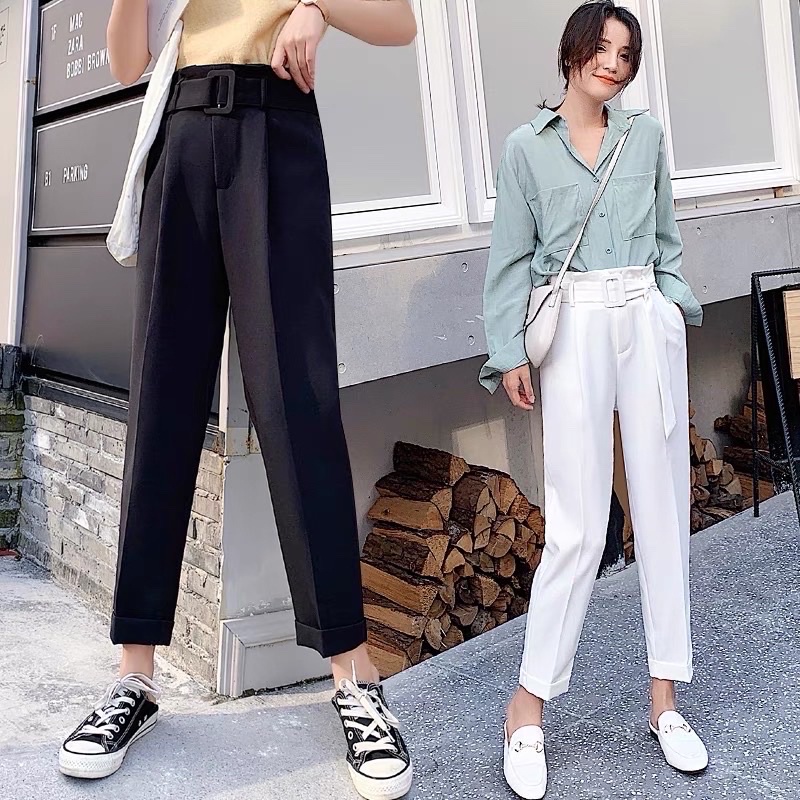 Quần Baggy Công Sở Kèm Đai - Quần Tây  Công Sở Kèm Thắt Lưng -mã Quần Thắt Lưng