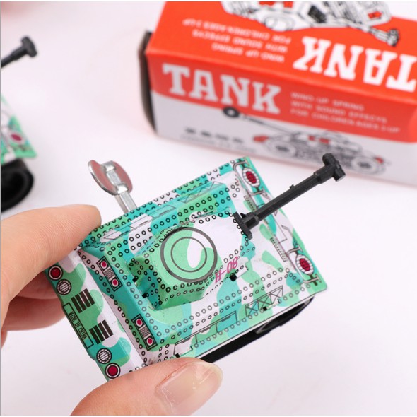 Đồ Chơi Trẻ Em Xe Tăng Dây Cót Bằng Kim Loại Thú Vị Siêu Bền