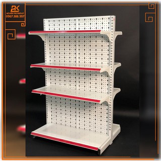 Kệ Siêu Thị Tôn Lỗ Đôi (2 mặt) Dài 90 Rộng 70 Cao 150 x 4 Tầng