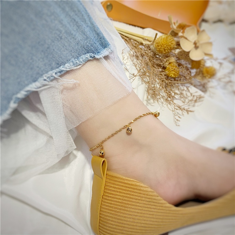 Lắc Chân Nữ Mạ Vàng 18K Hình Chuông, Vòng Chân Nữ Mẫu Hot Hàn Quốc Mạ Vàng 18K Không Đen Cao Cấp, Sang Trọng, Thời Trang