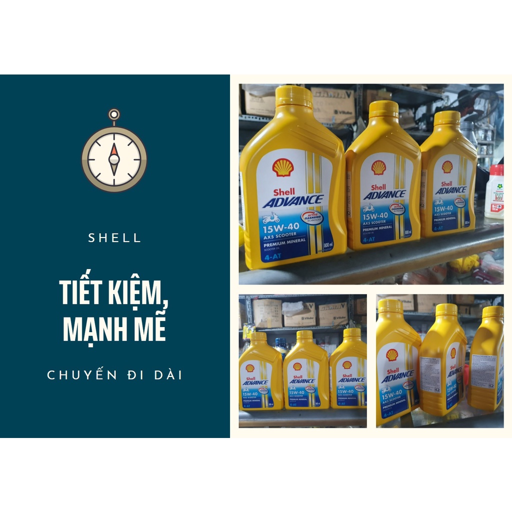 Nhớt Gốc Khoáng Shell Advance 15W-40 Cho Xe Tay Ga Chính Hãng