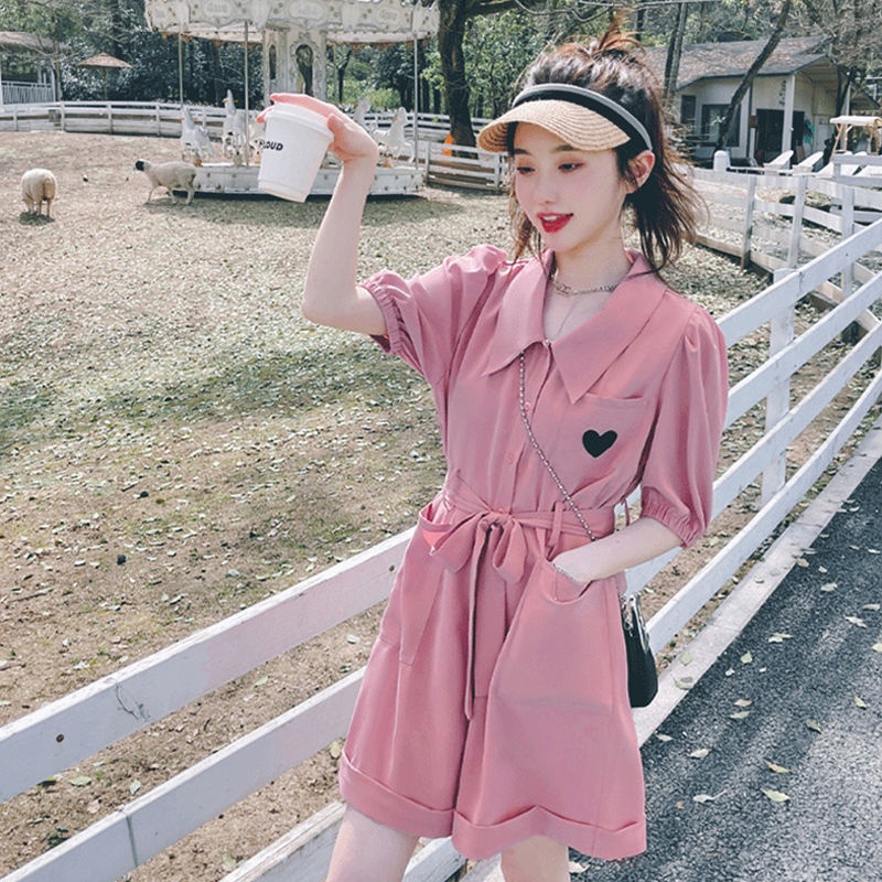 Bộ Áo Liền Quần Lưng Cao Ống Rộng Thời Trang Mùa Hè Mới Cho Nữ