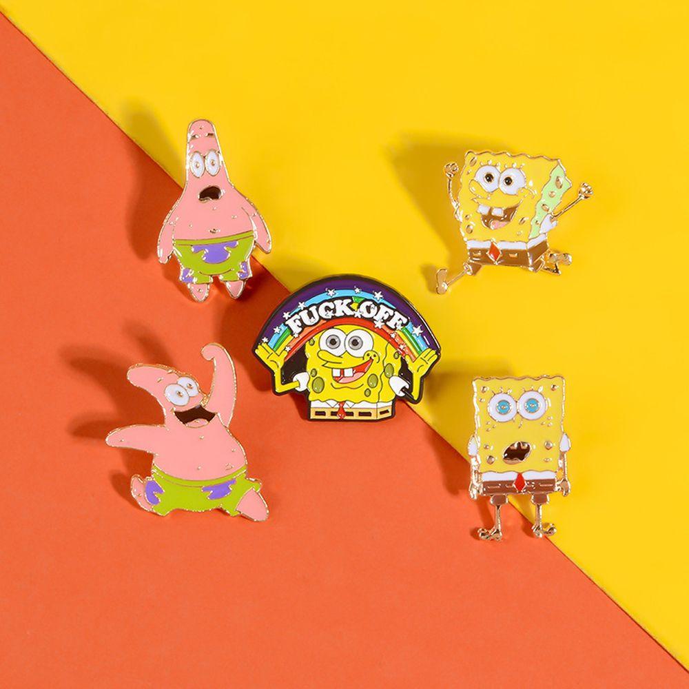 Huy Hiệu Cài Áo Hình Nhân Vật Hoạt Hình Patrick Star Phong Cách Hàn Quốc