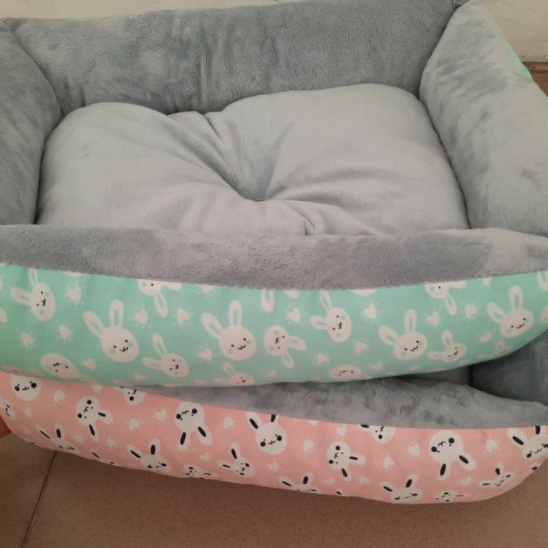 Nệm vuông/ Thảm nằm chó mèo hình thỏ dễ thương size 35x45 bé dưới 5 kg