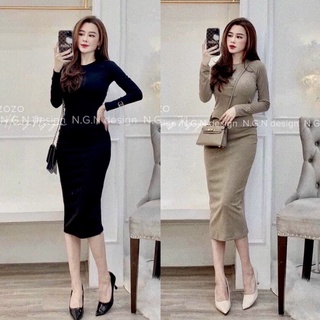 Váy body len dáng dài hàng đẹp mặc ôm sát✌️ảnh thật