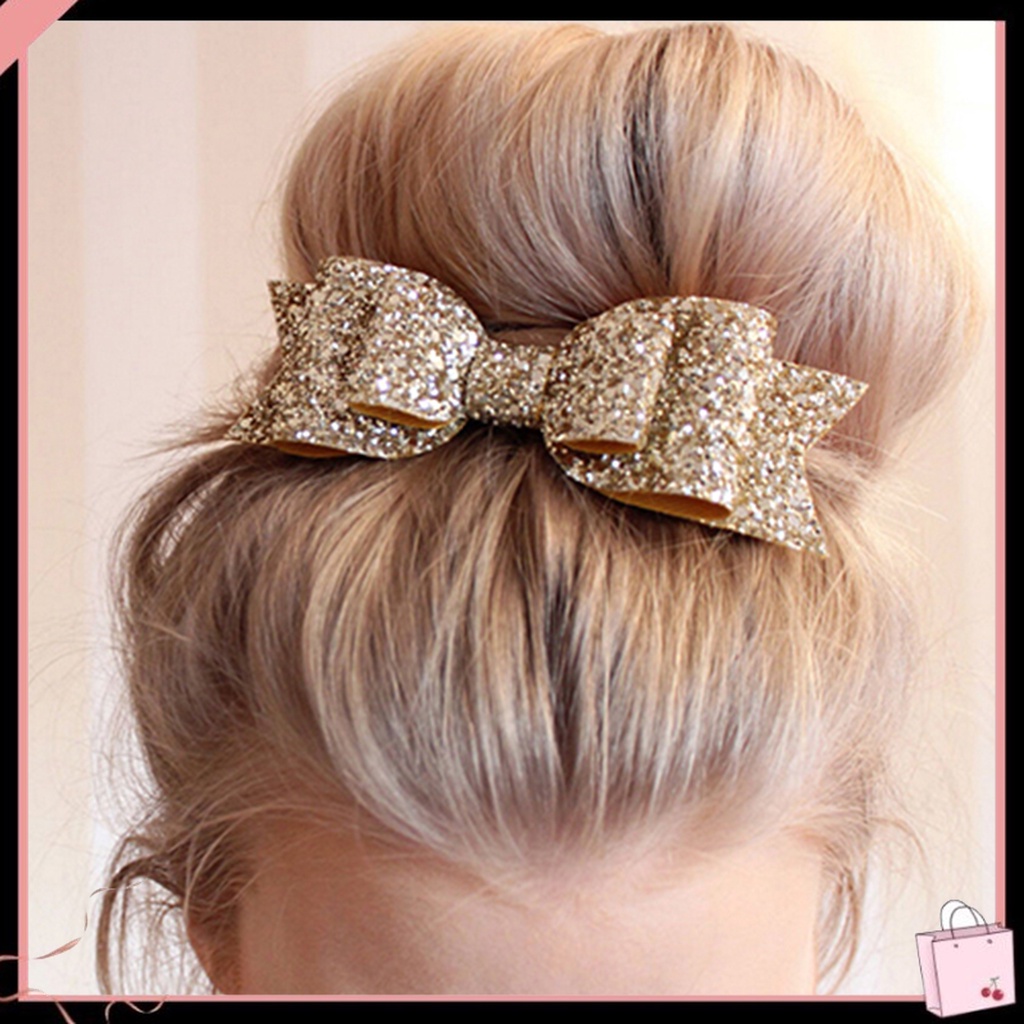 Kẹp Tóc Hình Nơ Nhiều Màu Sắc Thanh Lịch Dễ Phối Đồ