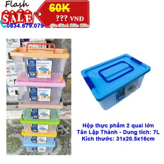 Hộp Nhựa Đa Năng 2 Quai Nắp Gài 7L Tân Lập Thành - HKM Vinamilk - Hôp Tiện Lợi