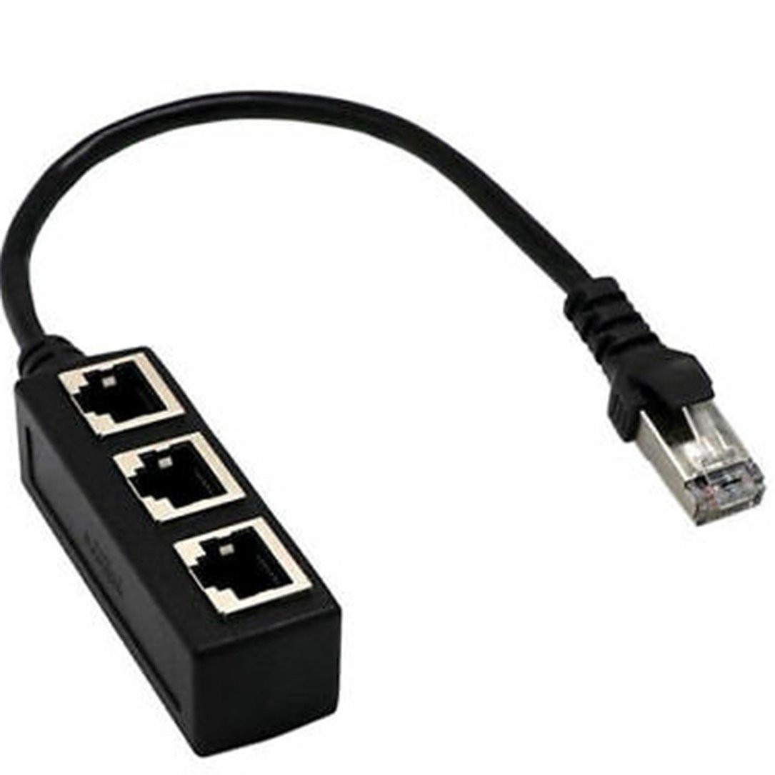 (1210Shot Sale) 1 To 3 Port Ethernet Switch Rj45 Y Splitter Cable For Cat 5 / Cat 6 Lan