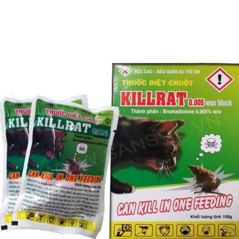 Thuốc diệt chuột Killrat thế hệ mới không cần trộn mồi, An toàn cho người và vật 1Gói/18k
