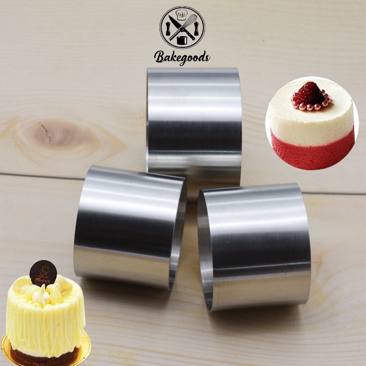 Khuôn ring tròn đường kính 6 cm x cao 4,8 cm làm bánh mousse, tạo hình bánh quy