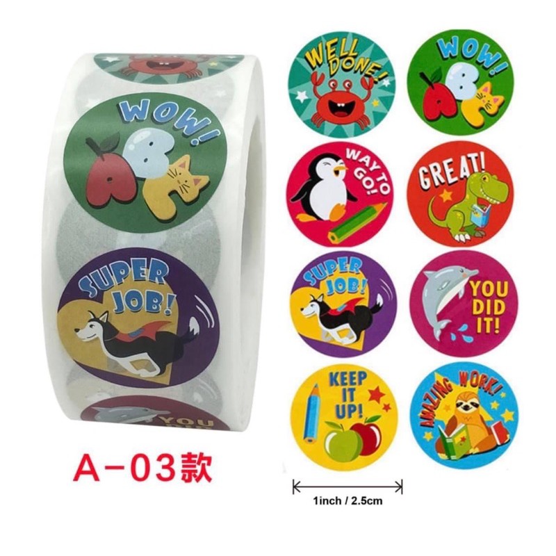 Cuộn 500 sticker khen thưởng cho bé