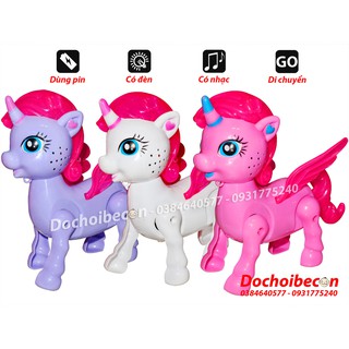 Ngựa Pony - Dùng pin, biết chạy, có đèn nhạc - Nhiều màu