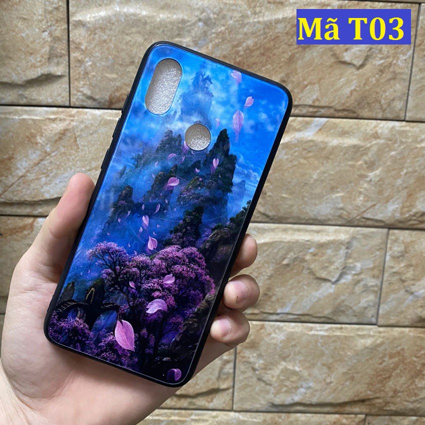 [Freeship] Ốp lưng Huawei nova 3i, Y9 2019 in hoa mặt kính chống trầy xước, case op dien thoai