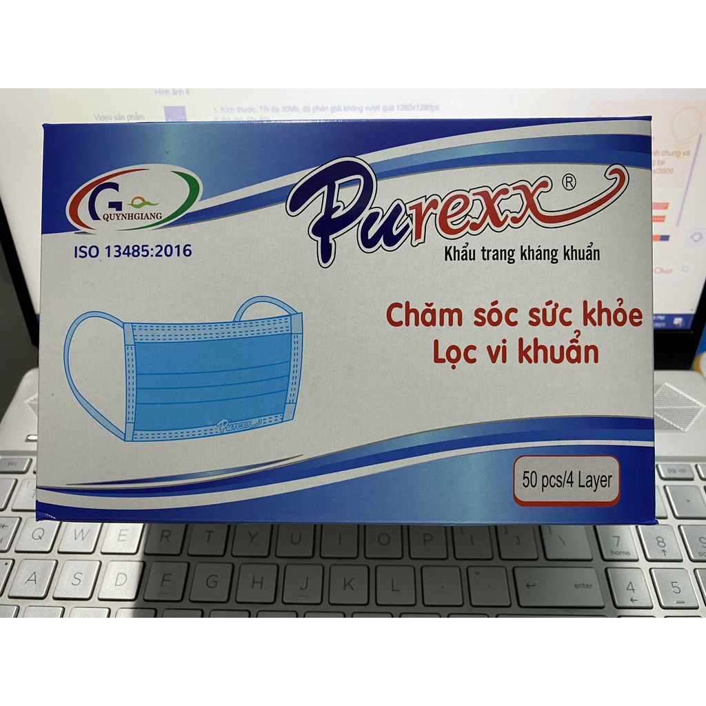 Khẩu trang kháng khuẩn 4 lớp Purexx lọc vi khuẩn