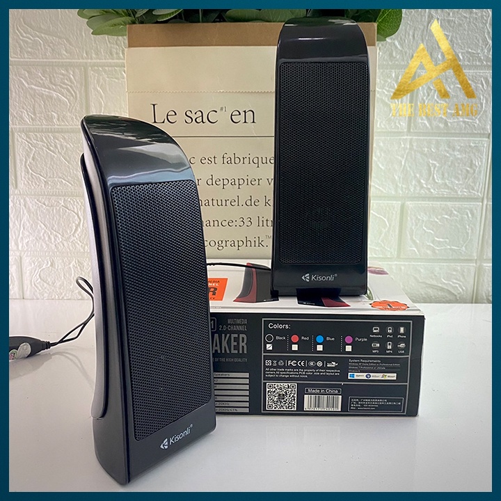 Loa Máy Tính Để Bàn Mini Có Dây Chính Hãng 2.0 Kisonli S111 Loa Vi Tính Nghe Nhạc Laptop Pc Gaming