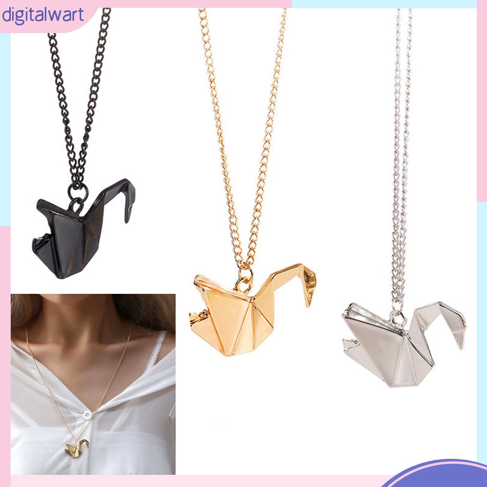 Dây chuyền mặt hình thiên nga phong cách origami thời trang nữ