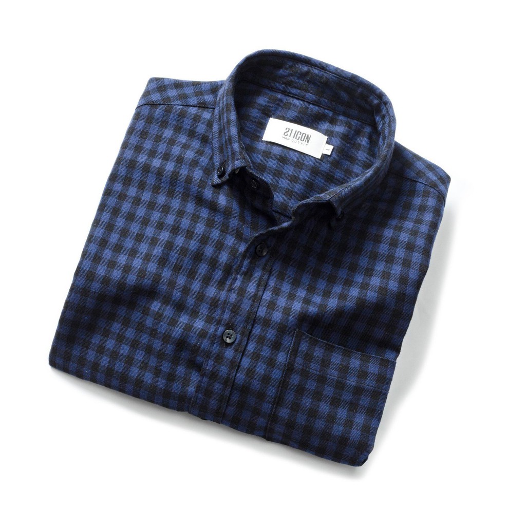 Áo sơ mi nam DOUBLE'D form slim fit họa tiết caro SNVNAVY00 | BigBuy360 - bigbuy360.vn