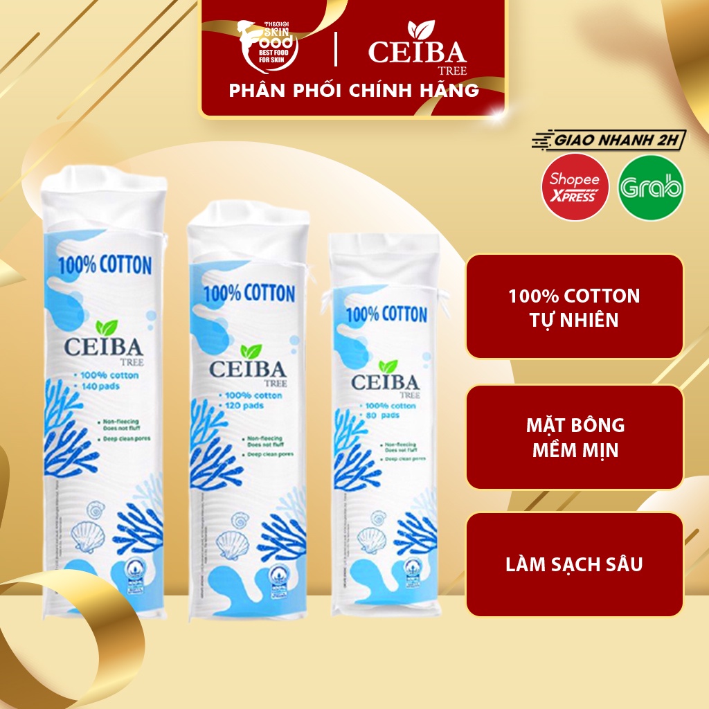Bông tẩy trang Organic Pháp 100% chất liệu Cotton Ceiba Tree (80/120/150 Miếng)