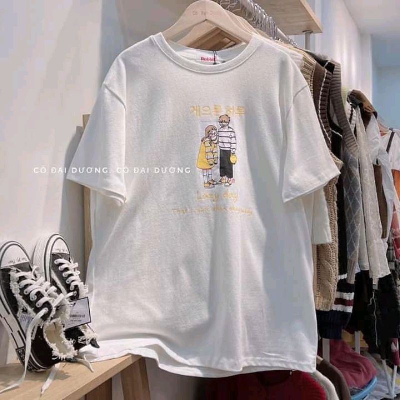 [Mã WASKT410K giảm 10K đơn 50K] [Rẻ Vô Địch Áo cotton tay lỡ Unisex -- Áo đôi bạn tình nhân | BigBuy360 - bigbuy360.vn