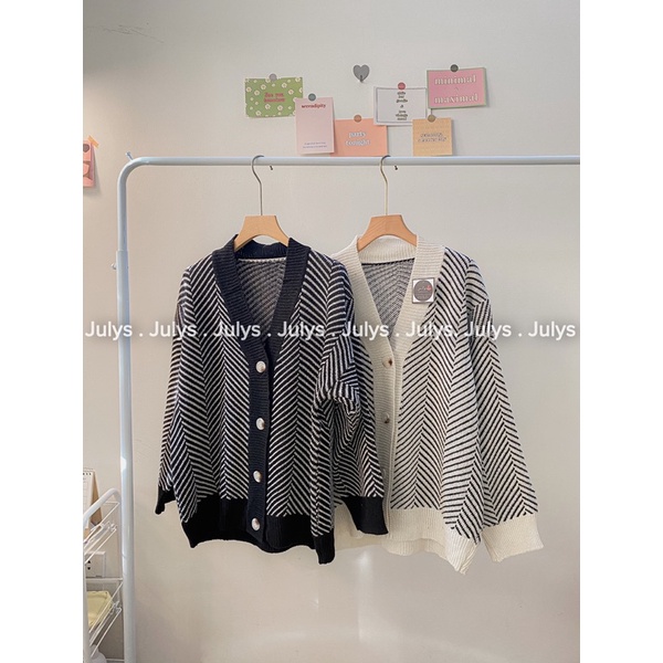 Áo cardigan len xương cá JULYS STORE (ảnh thật shop chụp kèm video)