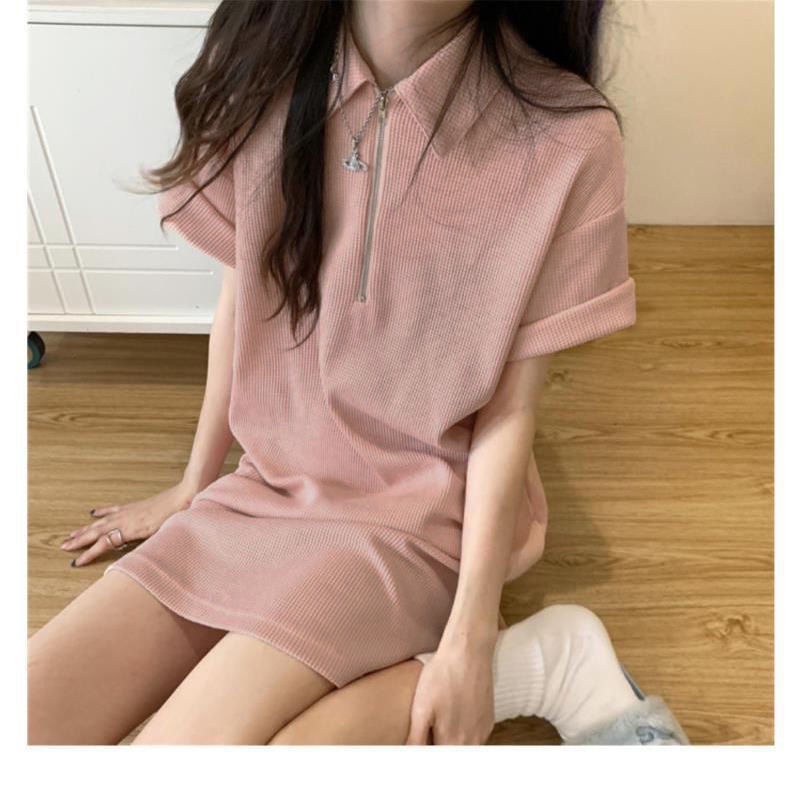 [Spot] Chân Váy Chữ A Dáng Rộng Dài Qua Gối Viền Xếp Nếp Màu Xanh Bạc Hà Đơn Giản Phong Cách Hàn Quốc Thời Trang