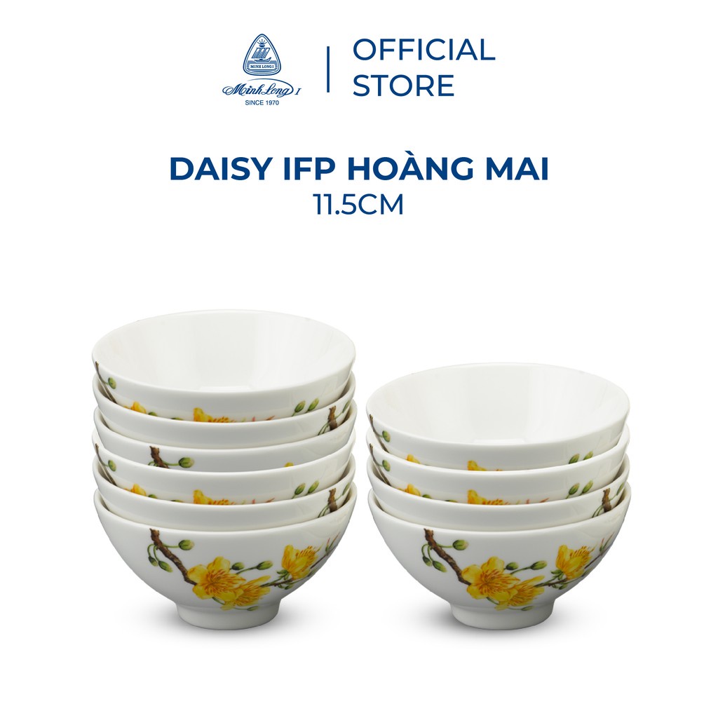 Bộ 10 chén sứ cao cấp Minh Long 11.5 cm - Daisy IFP - Hoàng Mai