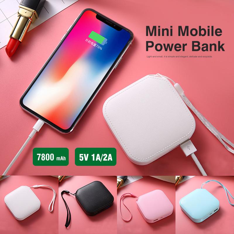 VN 7800mAh Power Bank Mini Portable Mobile Power Bank USB Charging Phone Accessories with Lanyard