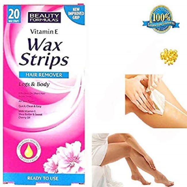 Hộp 20 miếng dán tẩy lông Beauty Formulas Wax Strips Legs and Body