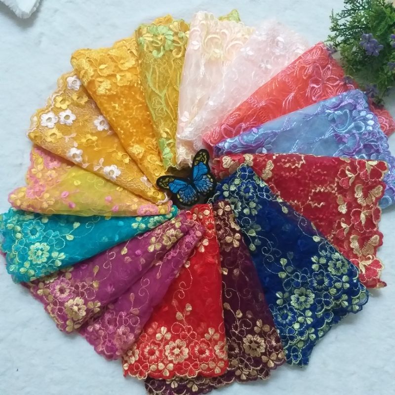 Ren lưới thêu chân 2 biên , bản rộng 16 đến 17cm ( 1 mét /24k)