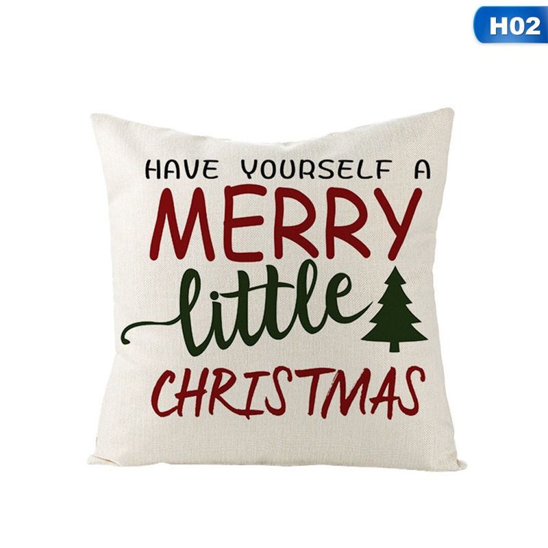 Vỏ Gối Vuông In Hình Ông Già Noel Trang Trí Giáng Sinh (45cm X 45cm) Pw2146