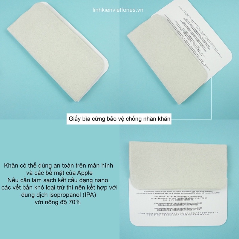 Khăn lau làm sạch màn hình ip,mac,ipad,aw- Polishing Cloth , chất liệu vải Microfiber