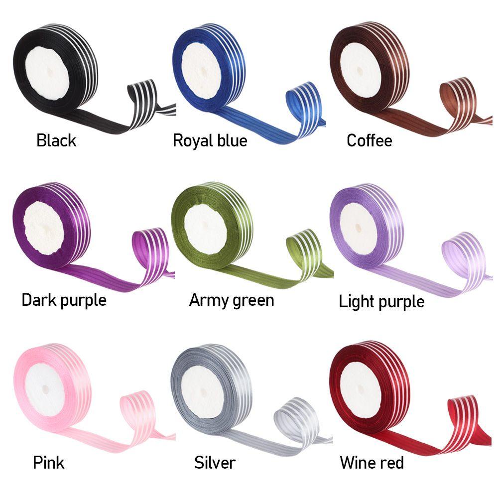 UUMIR Dây Ruy Băng Bằng Satin Kẻ Sọc 1inch 25Yard Dùng Gói Quà Tại Nhà