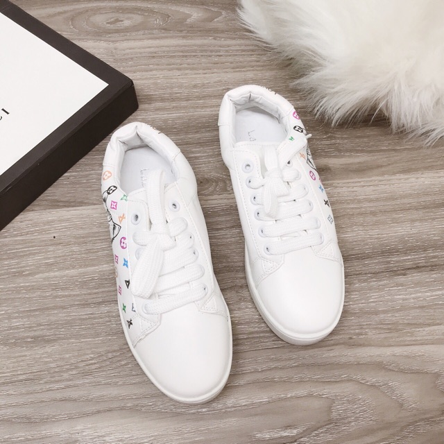 ] giày thể thao mèo mới da mềm êm chân