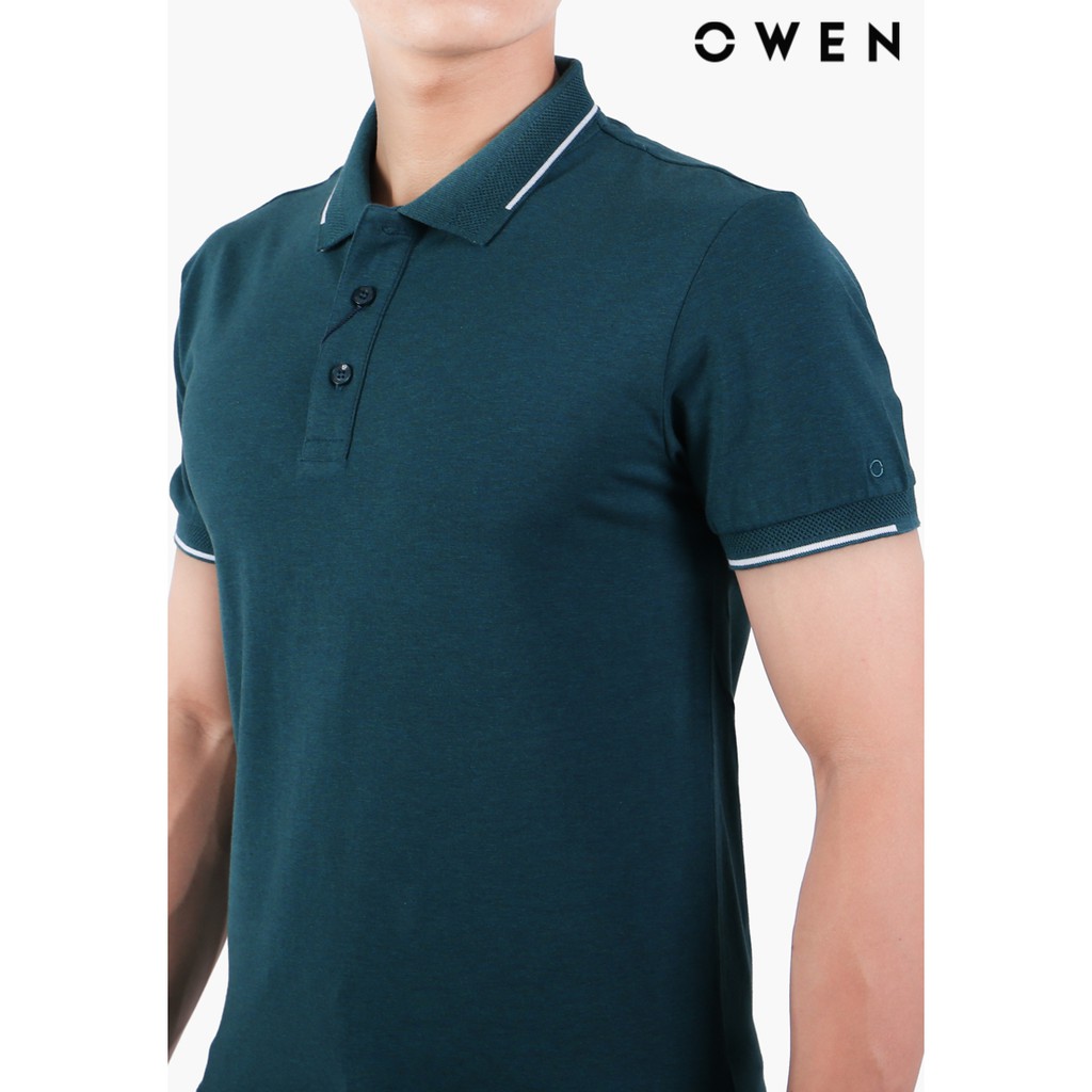 Áo polo ngắn tay OWEN Bodyfit màu xanh - APV21881 | BigBuy360 - bigbuy360.vn