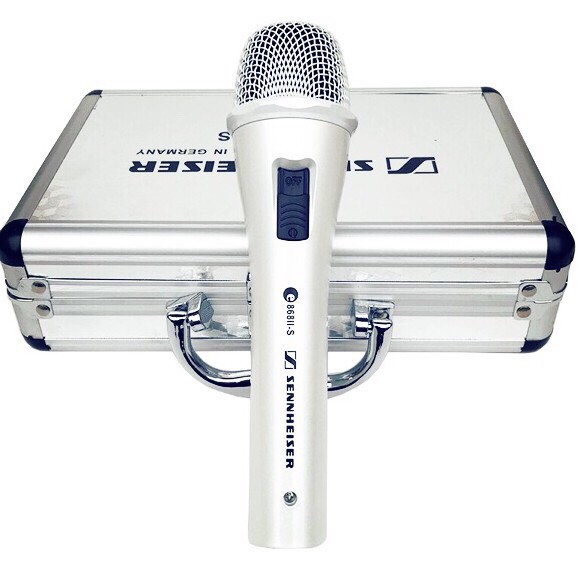 Mic karaoke SENNHEISER 868II-S có dây dẻo silicon độ dài 5m với tay mic màu trắng hộp đựng kim loại sang trọng