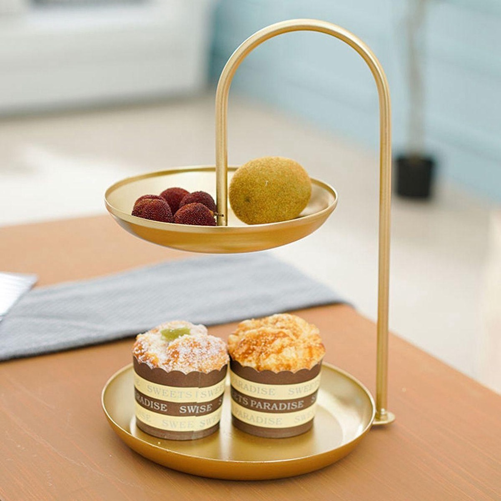 Khay Đựng Trái Cây Hai Tầng Trang Trí Nhà Bếp / Tiệc Cưới